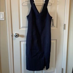 Blue metallic day-to-night dress